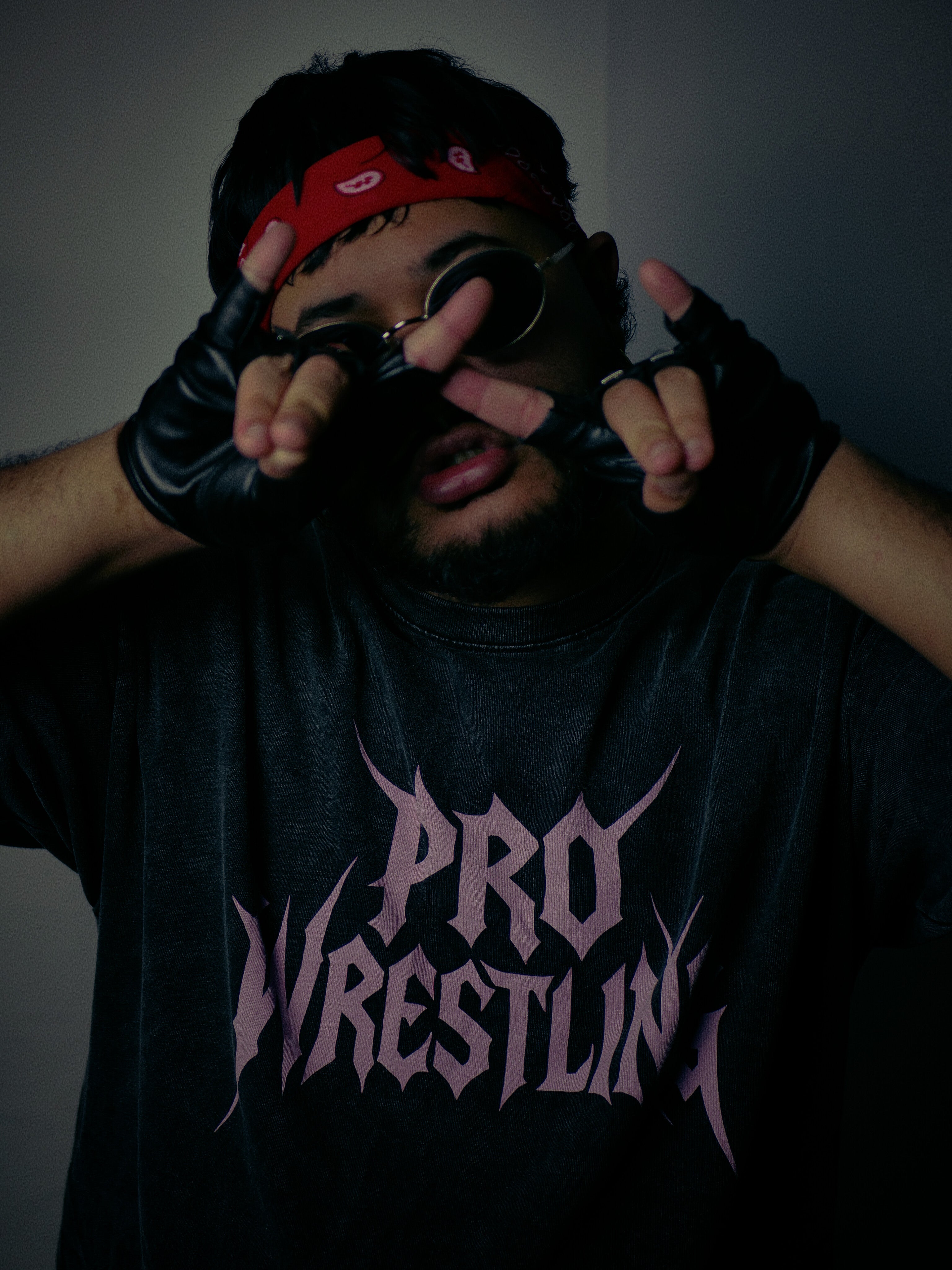 PRO WRESTLING | Acid Wash Oversized Metal Tee